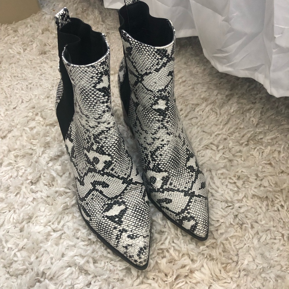 Snake skin booties
